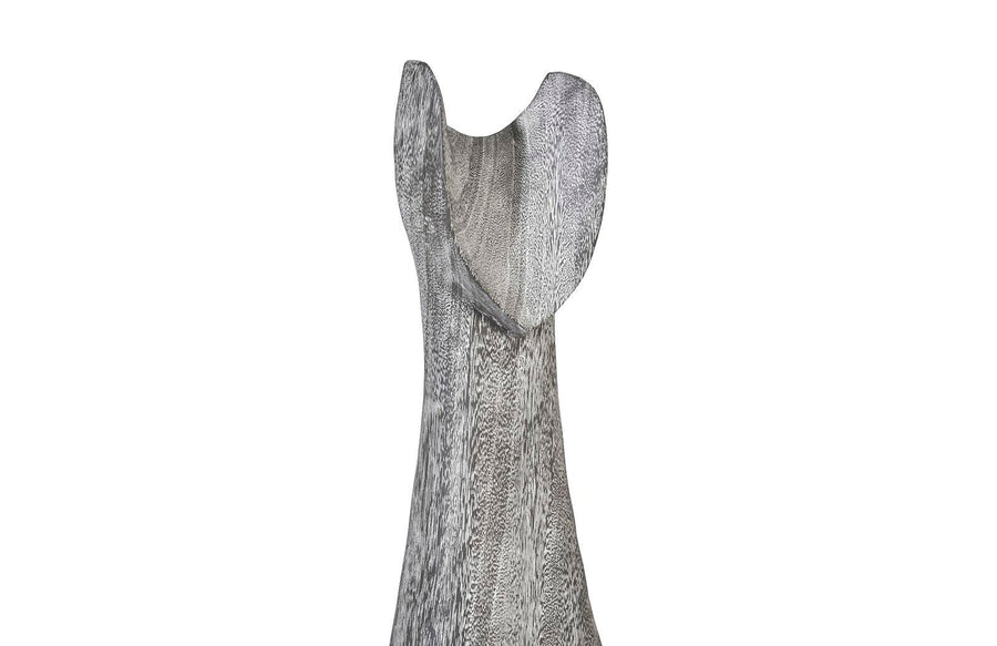 Cat Sculpture Large, Chamcha Wood, Gray Stone Finish - Maison Vogue