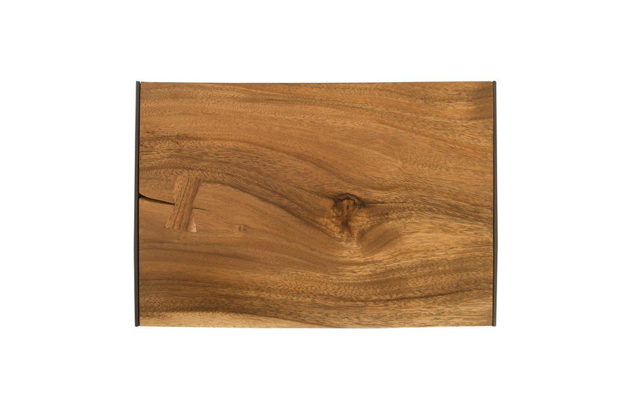 Iron Frame Counter Stool, Chamcha Wood, Natural - Maison Vogue