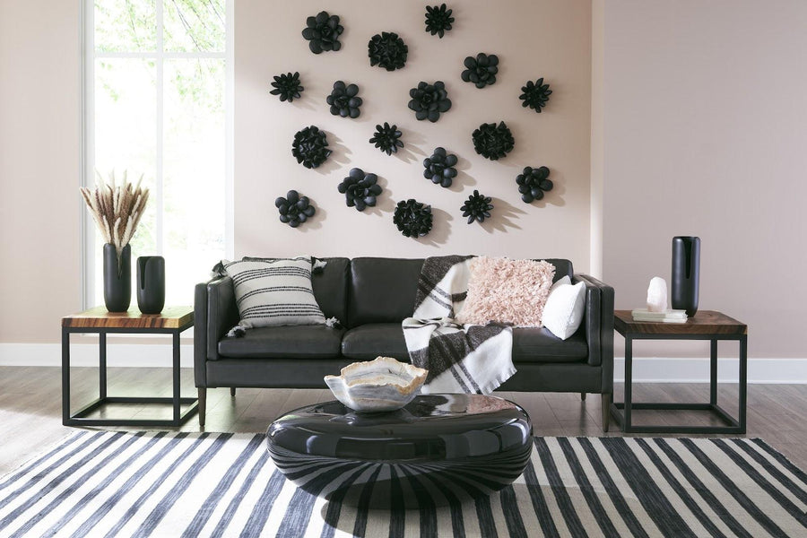 Topsy-Turvy Smooth Black Succulent Wall Art - Maison Vogue