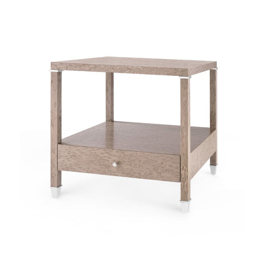 Alessandra 1-Drawer Side Table, Taupe Grey - Maison Vogue