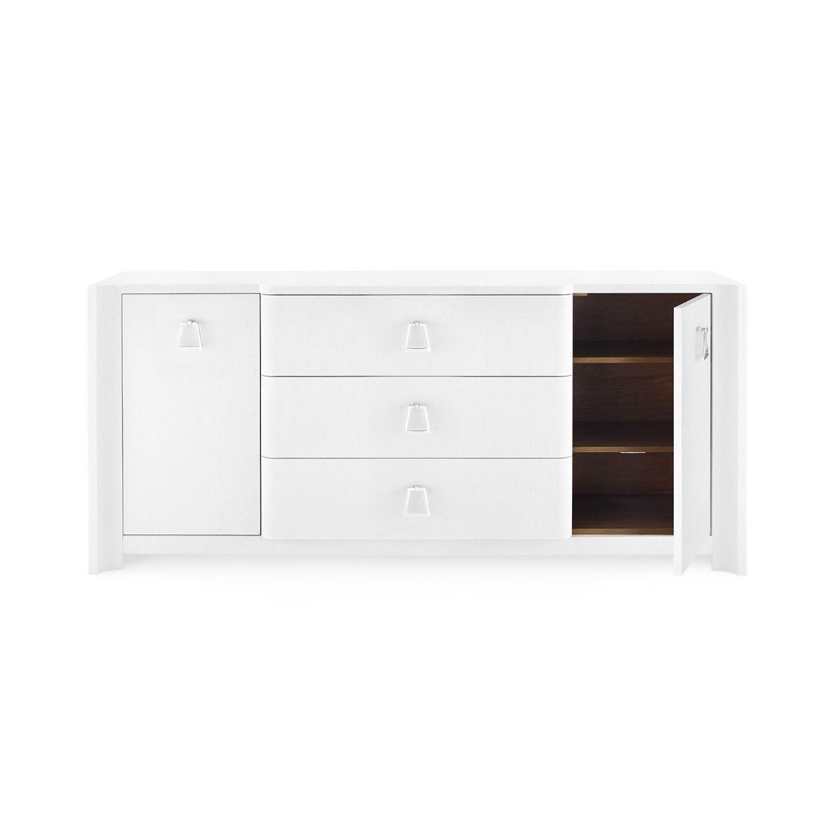 Audrey 3-Drawer & 2-Door Cabinet, White - Maison Vogue