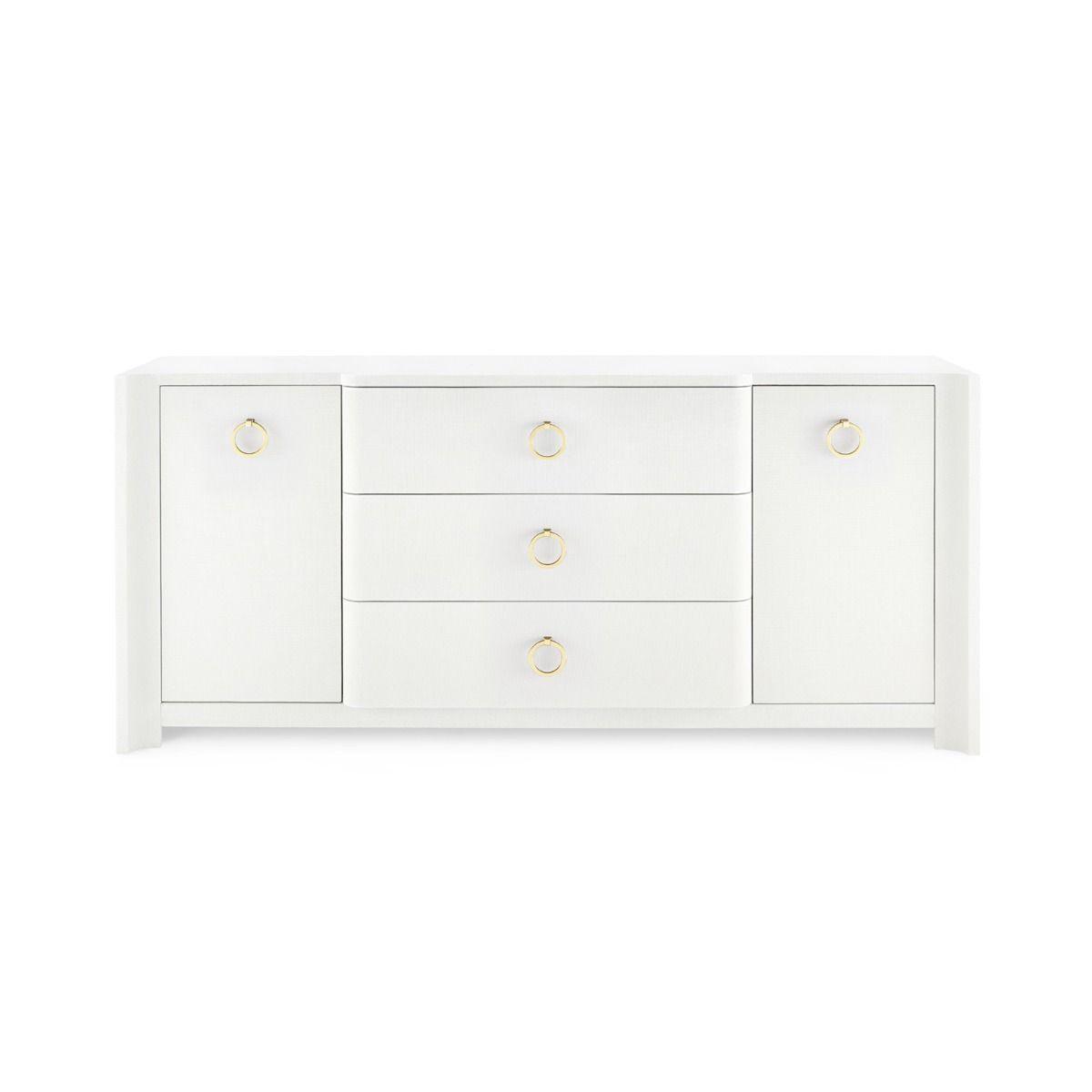 Audrey 3-Drawer & 2-Door Cabinet, White - Maison Vogue