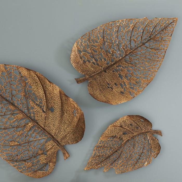 Birch Leaf Wall Art, Copper, SM - Maison Vogue