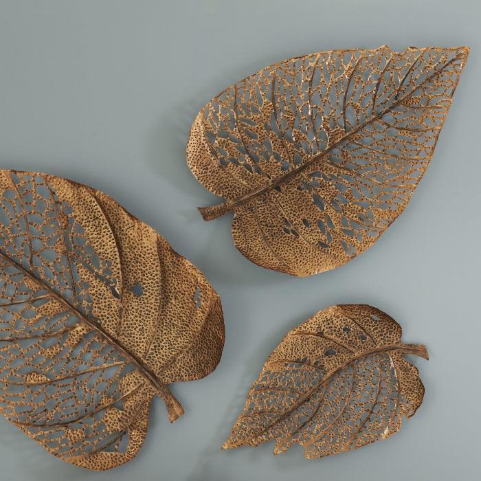 Birch Leaf Wall Art Copper, LG - Maison Vogue