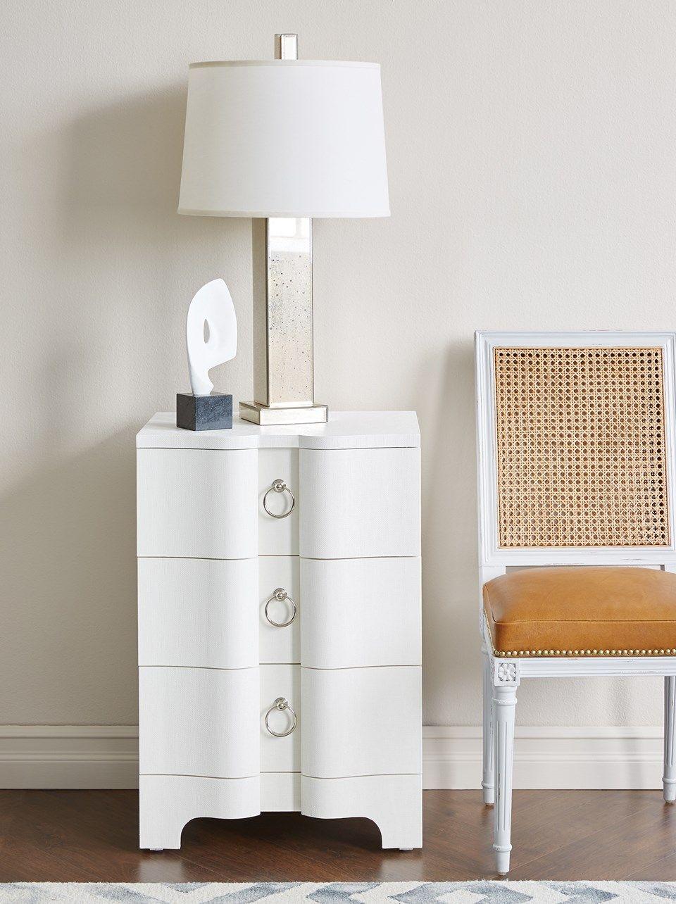 BARDOT 3-DRAWER SIDE TABLE, WHITE - Maison Vogue