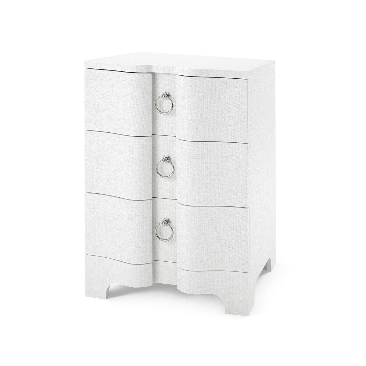 BARDOT 3-DRAWER SIDE TABLE, WHITE - Maison Vogue