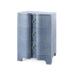 BARDOT 3-DRAWER SIDE TABLE, NAVY BLUE - Maison Vogue
