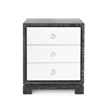 Berkeley 3-Drawer Side Table, Gray - Maison Vogue