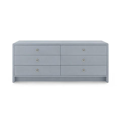 Bryant Linen Extra Wide Large 6-Drawer, Gray - Maison Vogue