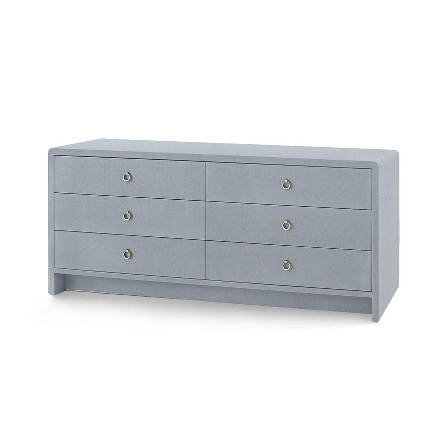 Bryant Linen Extra Wide Large 6-Drawer, Gray - Maison Vogue