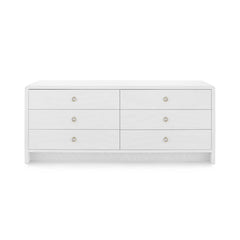 Bryant Linen Extra Wide 6-Drawer, White Linen - Maison Vogue
