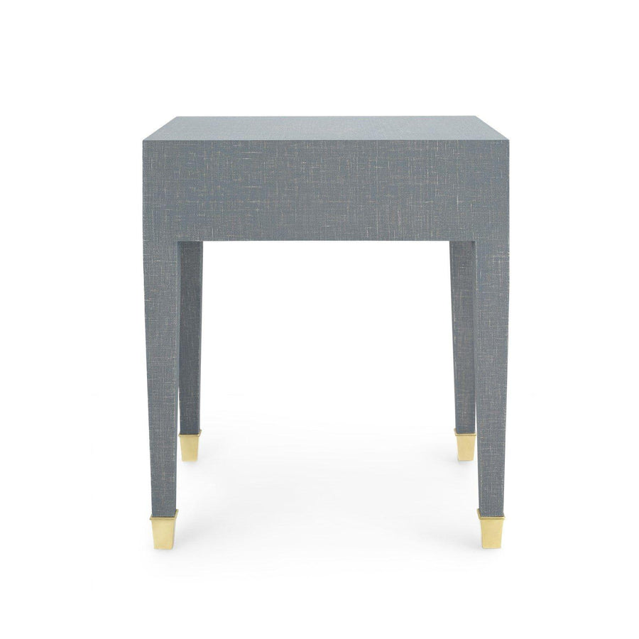 Claudette 1-Drawer Side Table, Grey & Brass - Maison Vogue
