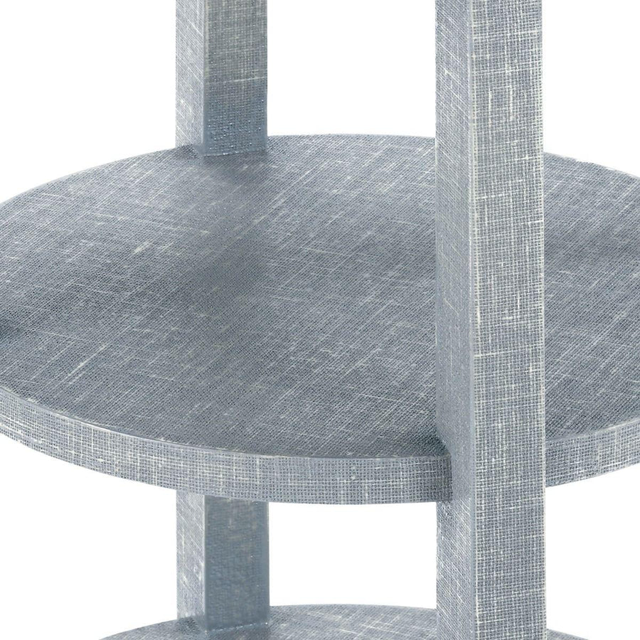 Claudette 1-Drawer Round Side Table, Gray & Nickel - Maison Vogue