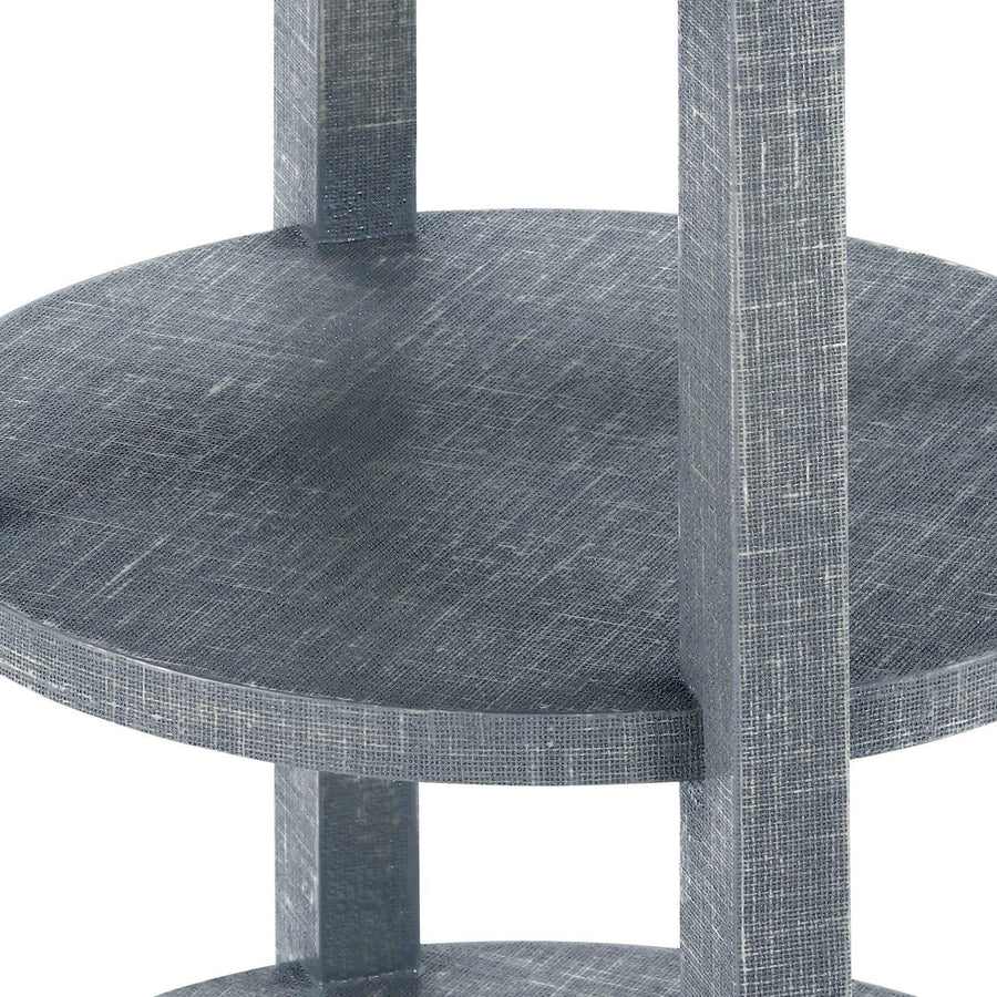 Claudette 1-Drawer Round Side Table, Gray & Brass - Maison Vogue
