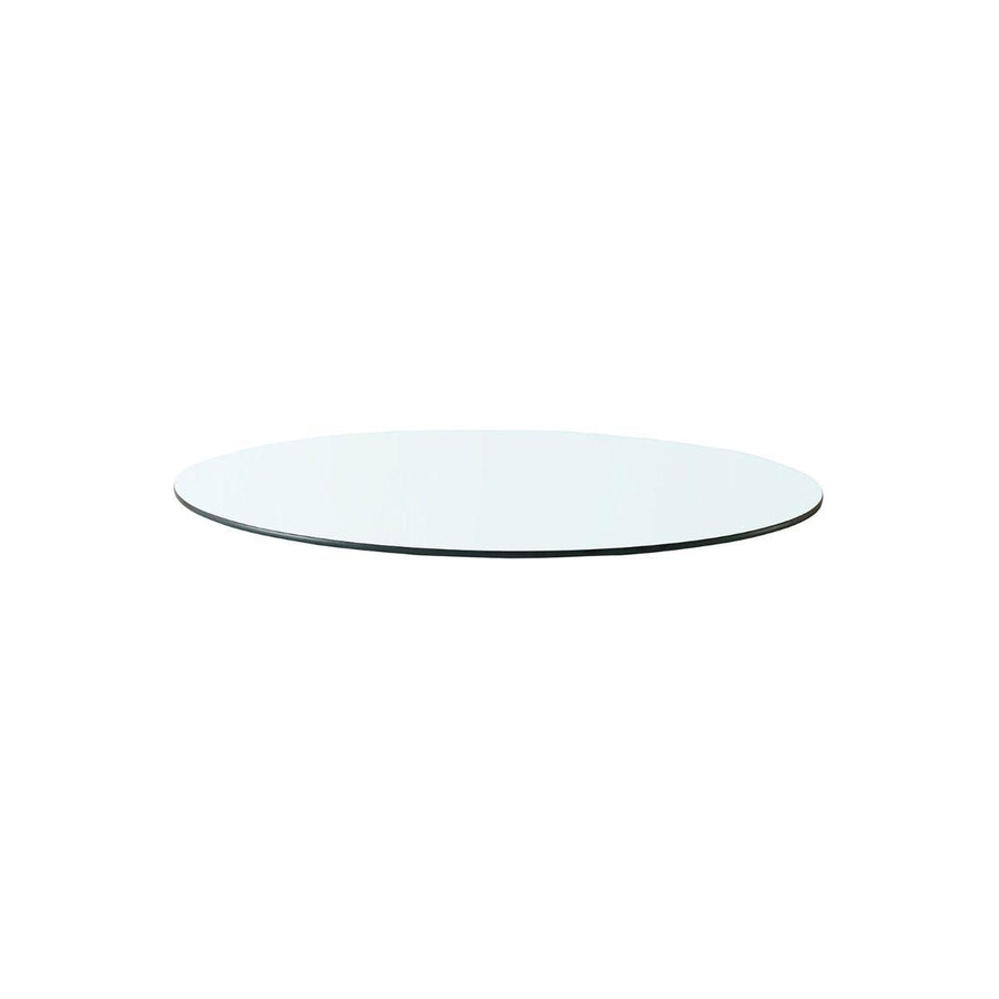 Claudette 1-Drawer Round Side Table, Glass Top, Clear - Maison Vogue