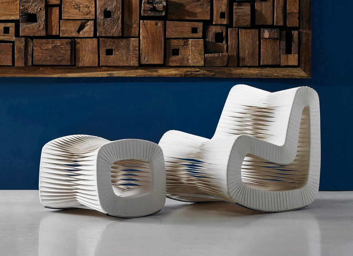 Seat Belt Ottoman, White - Maison Vogue