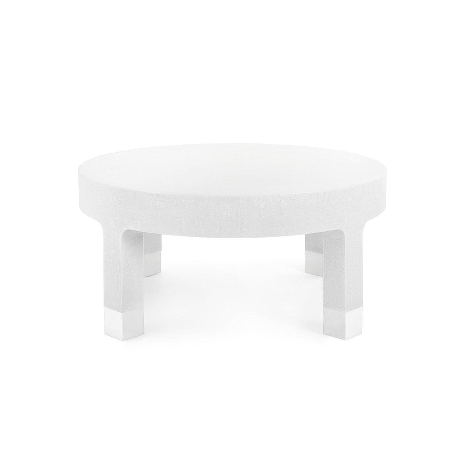 Dakota Round Coffee Table, White - Maison Vogue