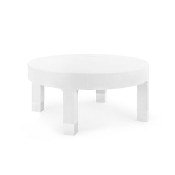 Dakota Round Coffee Table, White - Maison Vogue