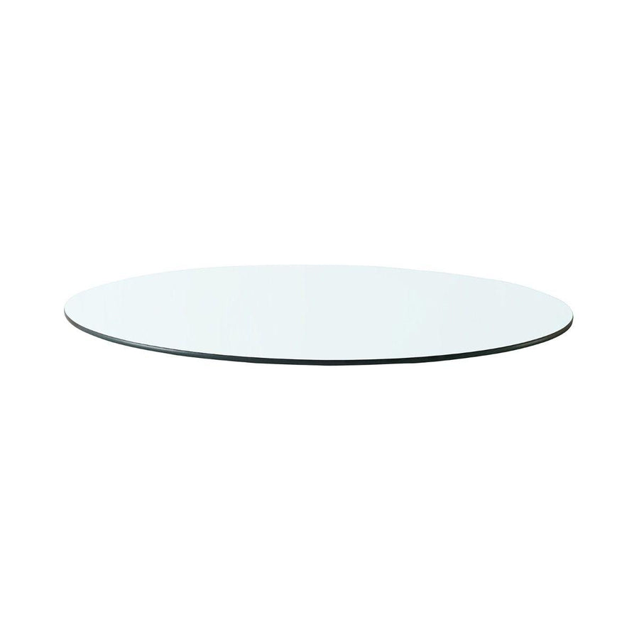 Dakota Round Coffee Table Glass Top, Clear - Maison Vogue