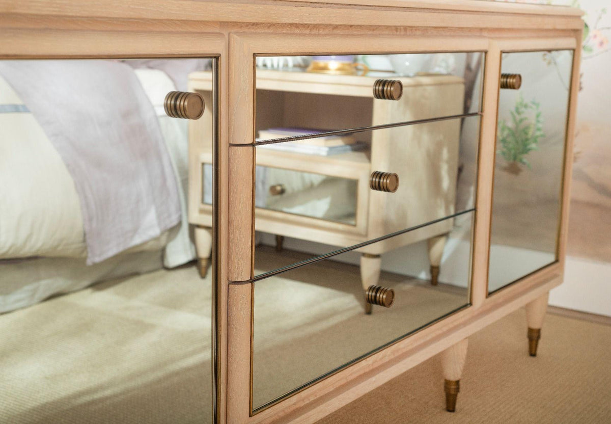 Sofia 3-Drawer & 2-Cabinet, Bleached Cerused Oak - Maison Vogue
