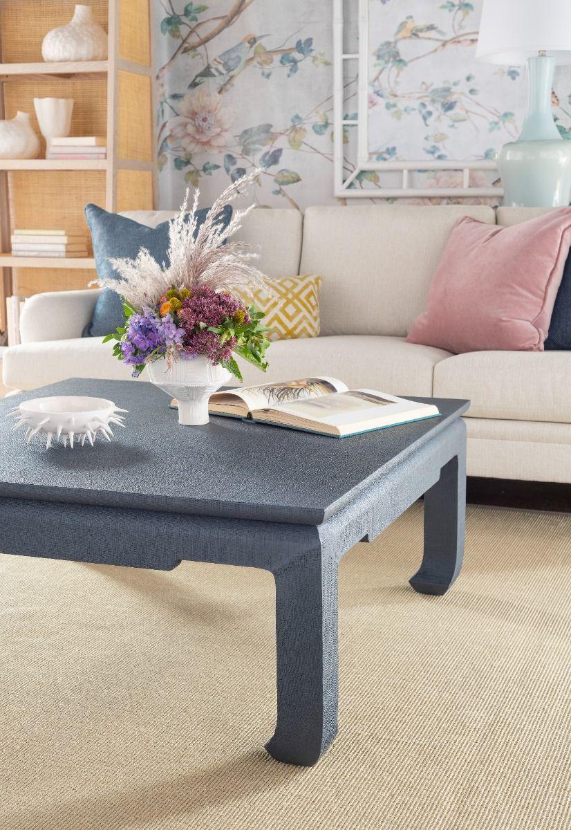 Bethany Large Square Coffee Table, Navy Blue - Maison Vogue