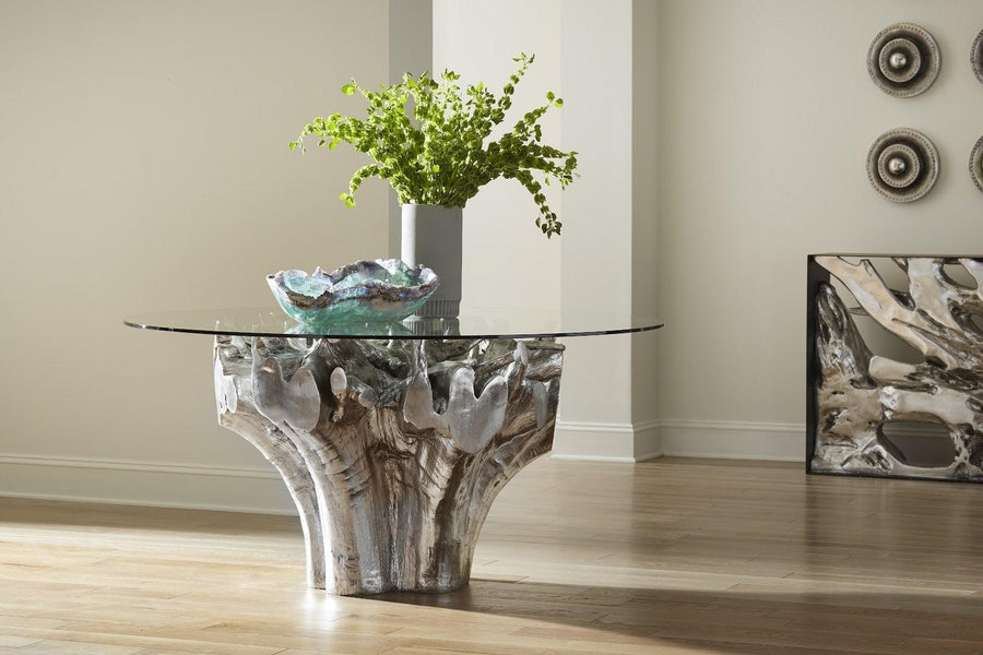 Root Small Silver Dining Table Base - Maison Vogue