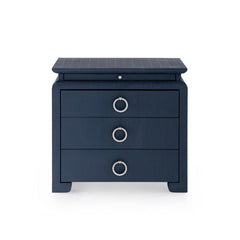 Elina 3-Drawer Side Table, Navy Blue - Maison Vogue