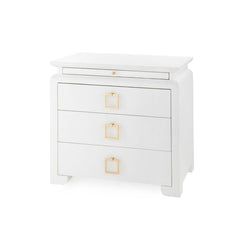 Elina 3-Drawer Side Drawer, White - Maison Vogue