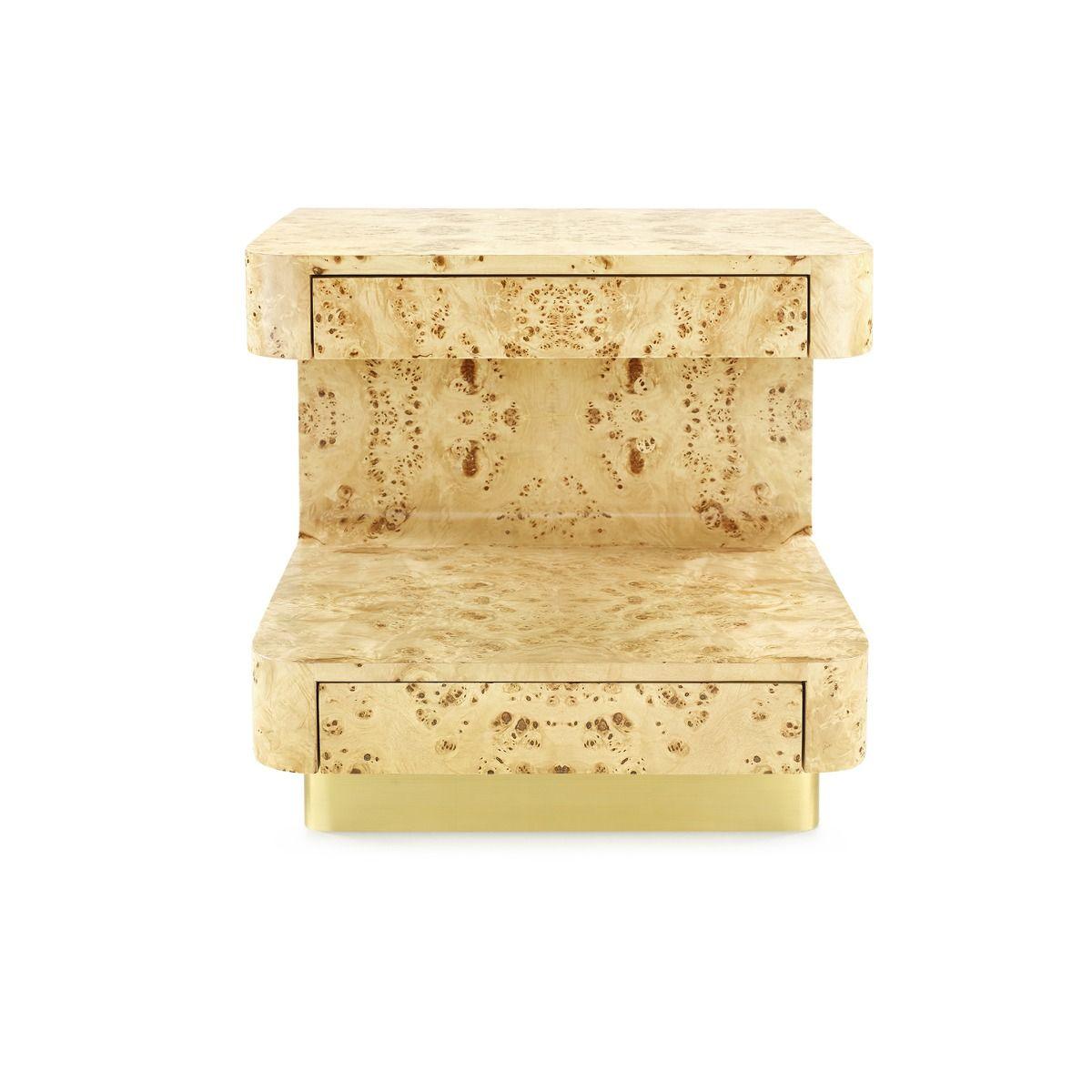 EMIL 2-DRAWER SIDE TABLE, BURL - Maison Vogue