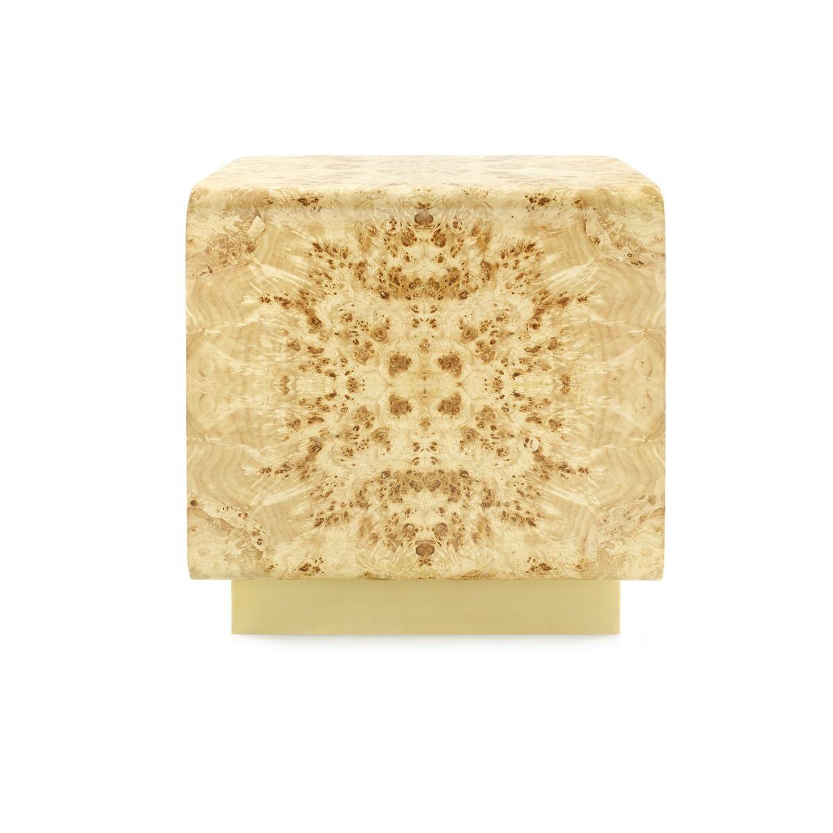 EMIL 2-DRAWER SIDE TABLE, BURL - Maison Vogue
