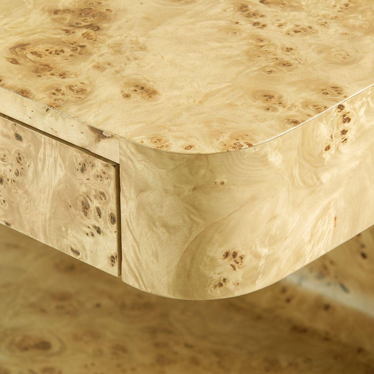 EMIL 2-DRAWER SIDE TABLE, BURL - Maison Vogue