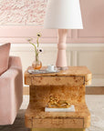 EMIL 2-DRAWER SIDE TABLE, BURL - Maison Vogue