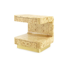 EMIL 2-DRAWER SIDE TABLE, BURL - Maison Vogue