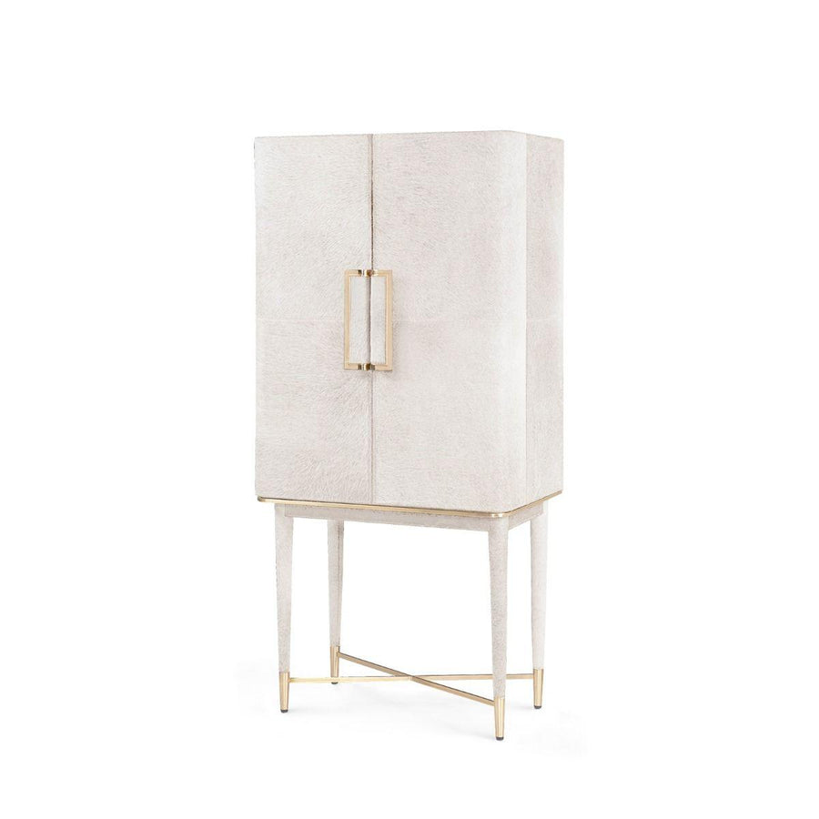 Florian Tall Bar Cabinet, White - Maison Vogue