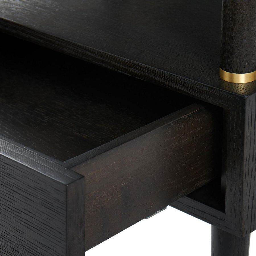 Gabriel 1-Drawer Side Table, Black - Maison Vogue