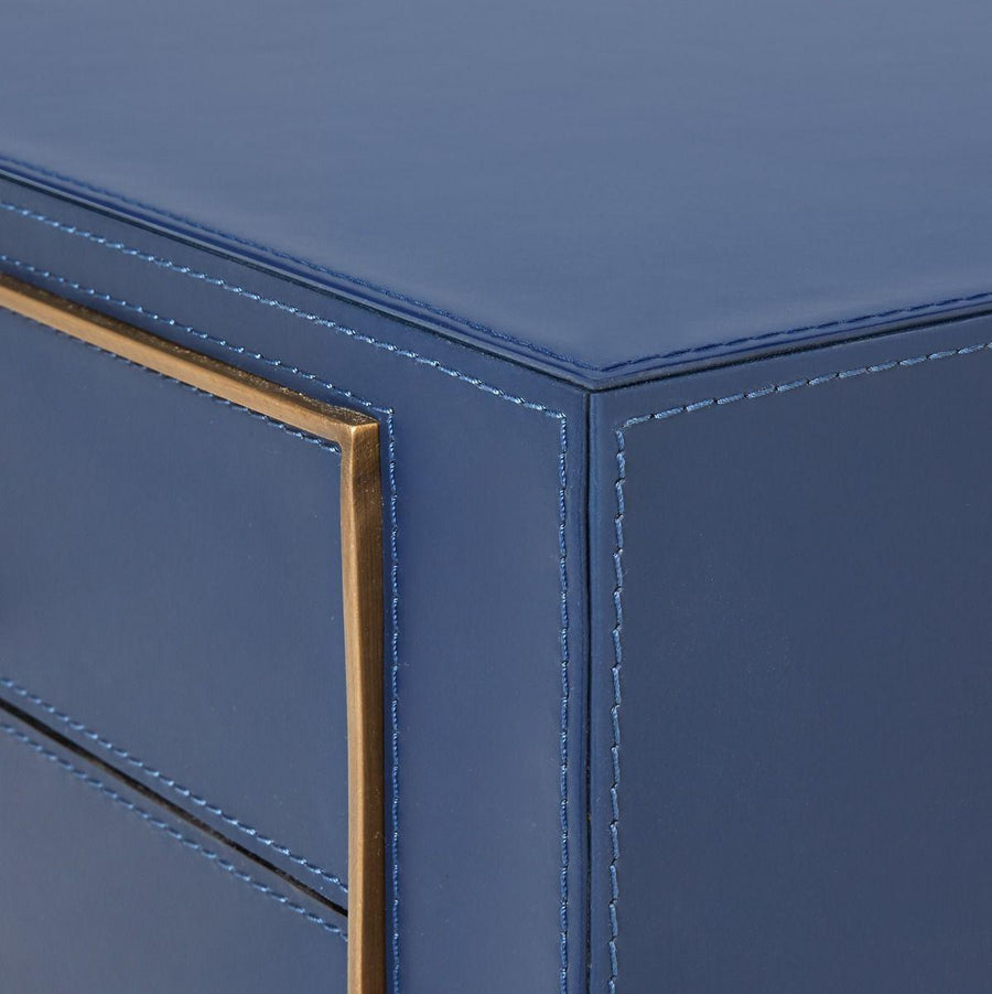 HUNTER 2-DRAWER SIDE TABLE, NAVY BLUE - Maison Vogue
