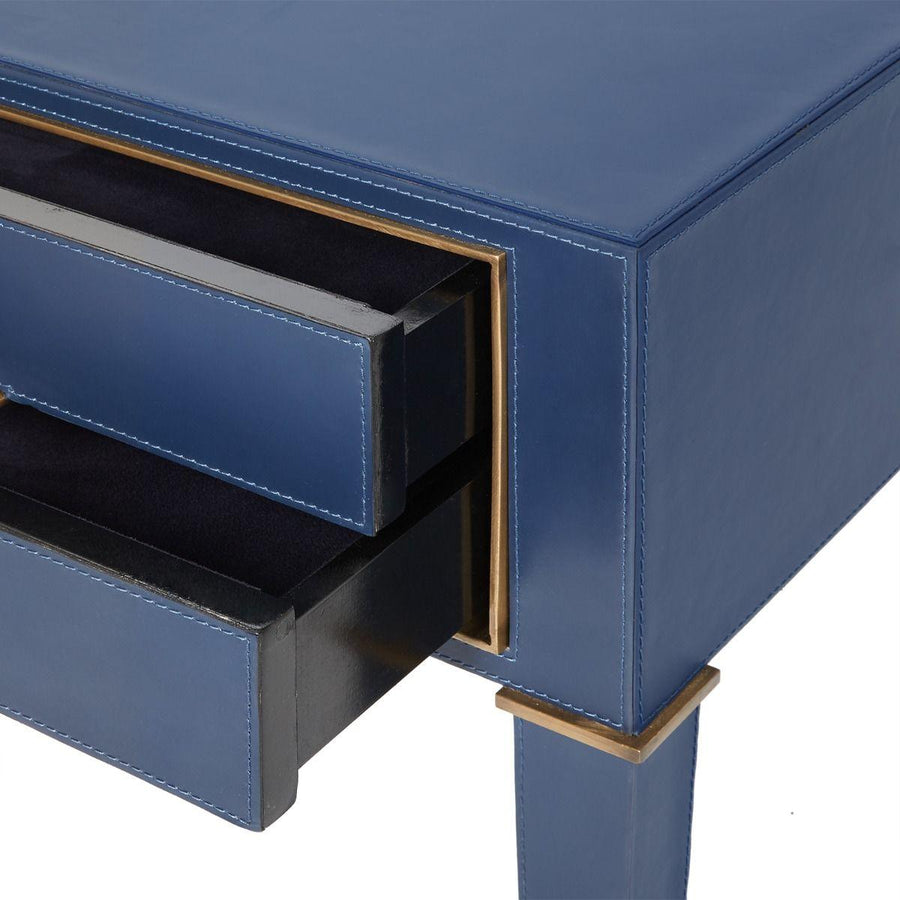 HUNTER 2-DRAWER SIDE TABLE, NAVY BLUE - Maison Vogue