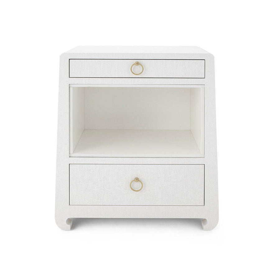 Ming 2-Drawer Side Table, White - Maison Vogue