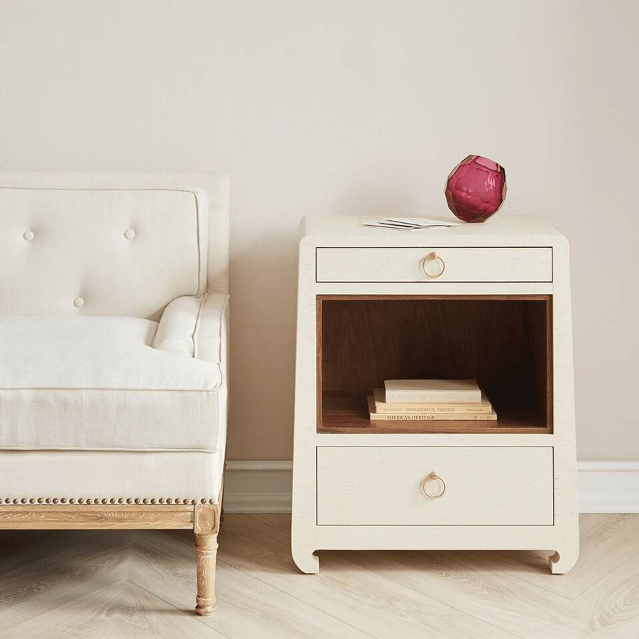 Ming 2-Drawer Side Table, Natural - Maison Vogue