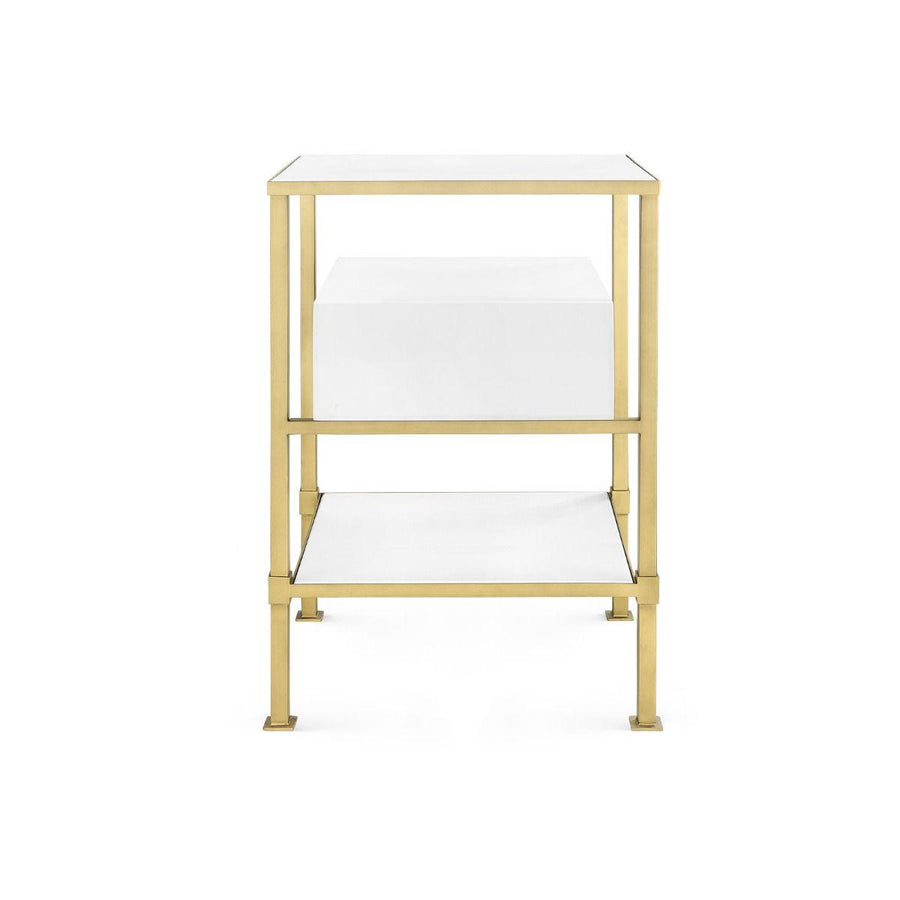 MARCEL 1-DRAWER SIDE TABLE, WHITE - Maison Vogue