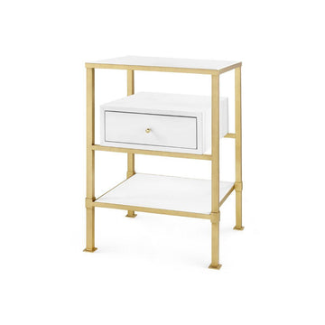 MARCEL 1-DRAWER SIDE TABLE, WHITE - Maison Vogue