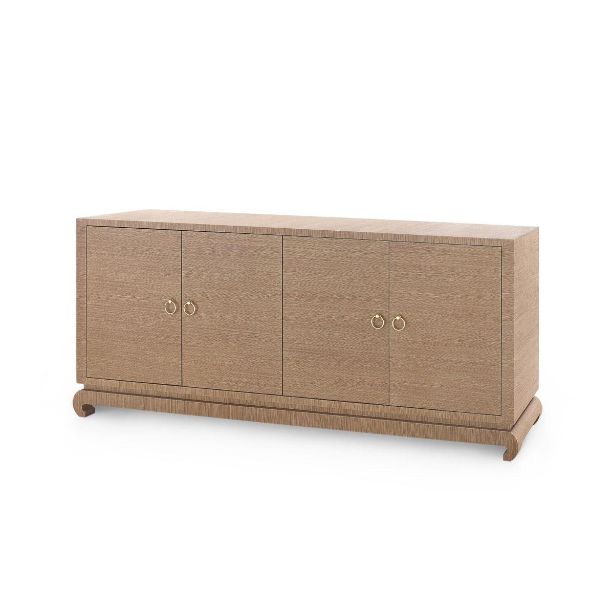 Meredith Extra Large 4-Door Cabinet, Brown - Maison Vogue