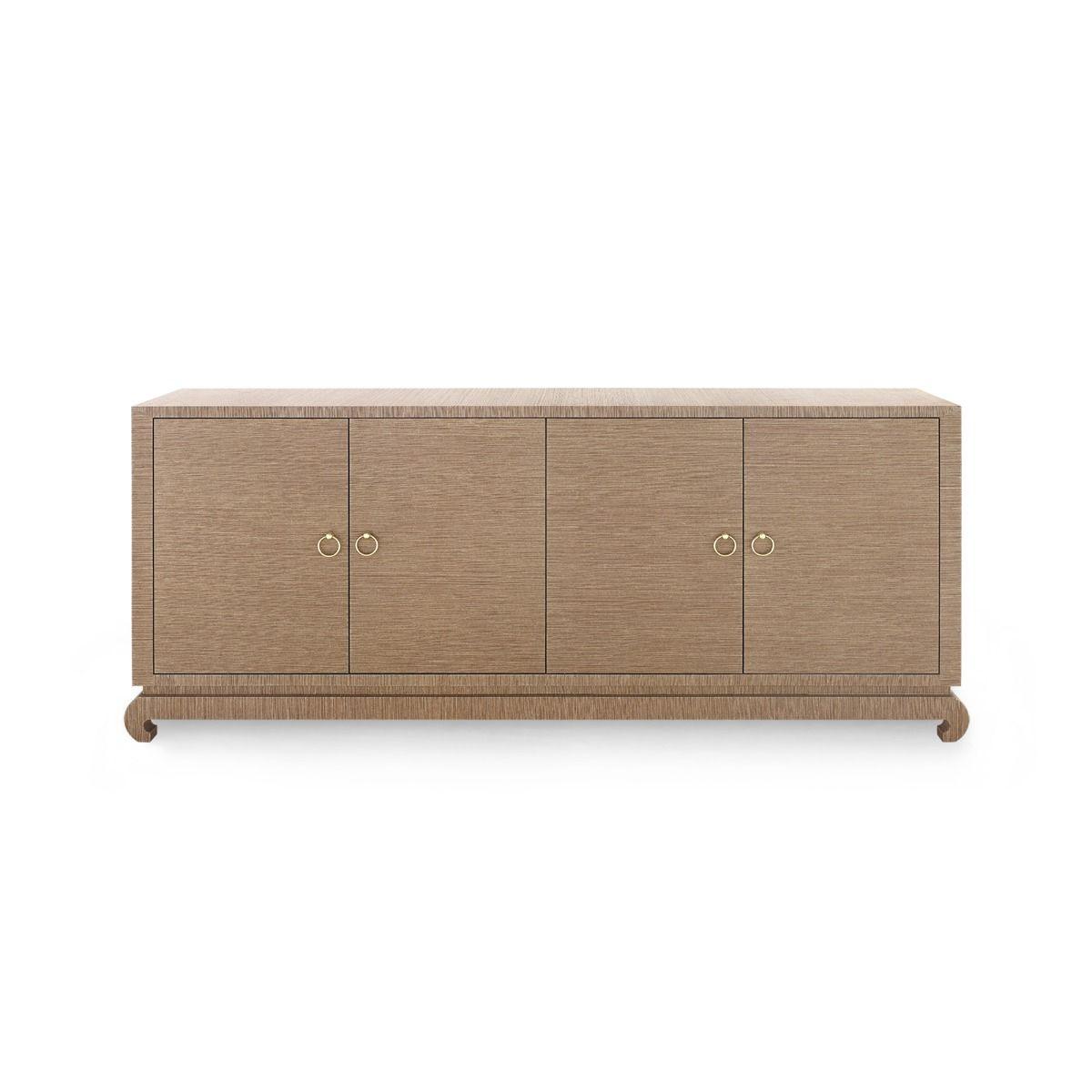 Meredith Extra Large 4-Door Cabinet, Brown - Maison Vogue