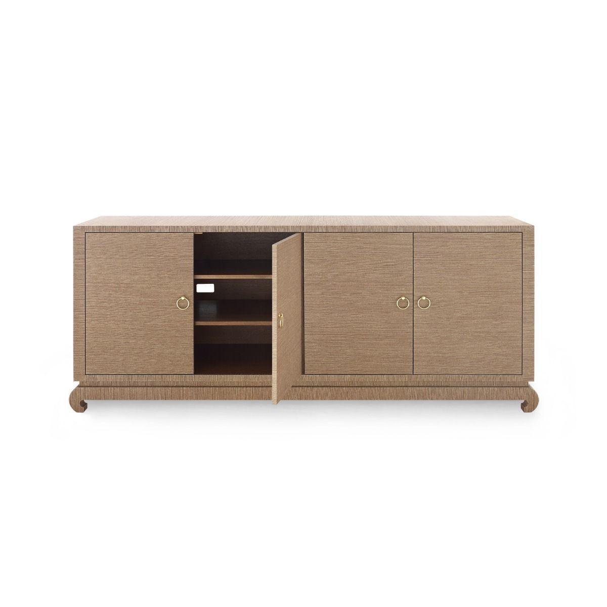 Meredith Extra Large 4-Door Cabinet, Brown - Maison Vogue