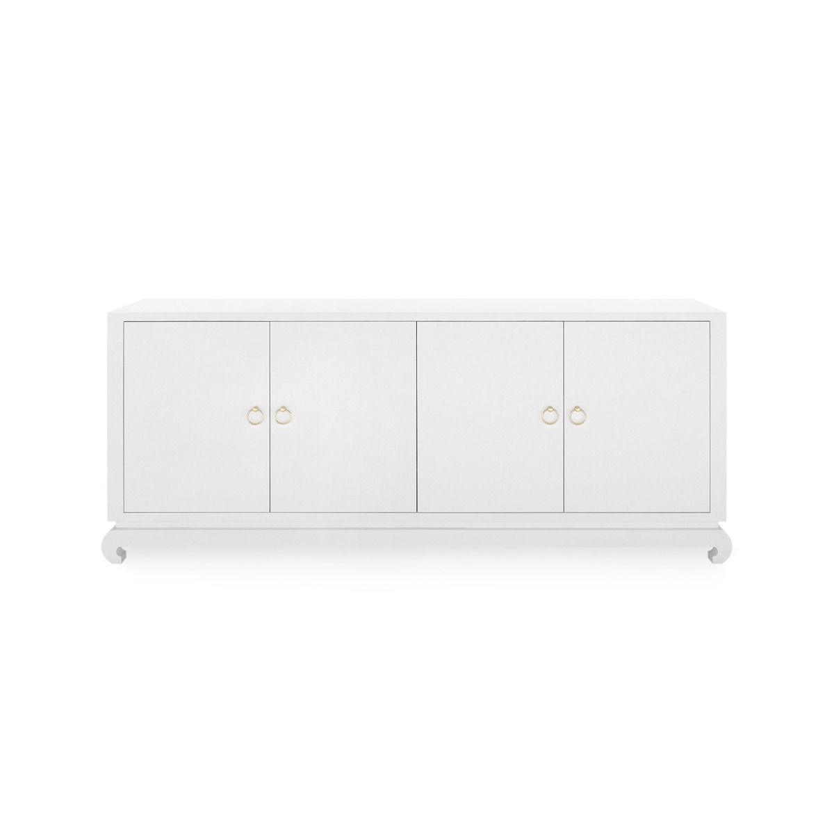 Meredith Extra Large 4-Door Cabinet, White - Maison Vogue