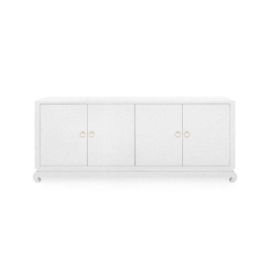 Meredith Extra Large 4-Door Cabinet, White - Maison Vogue