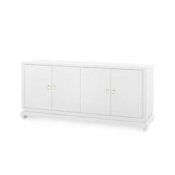 Meredith Extra Large 4-Door Cabinet, White - Maison Vogue