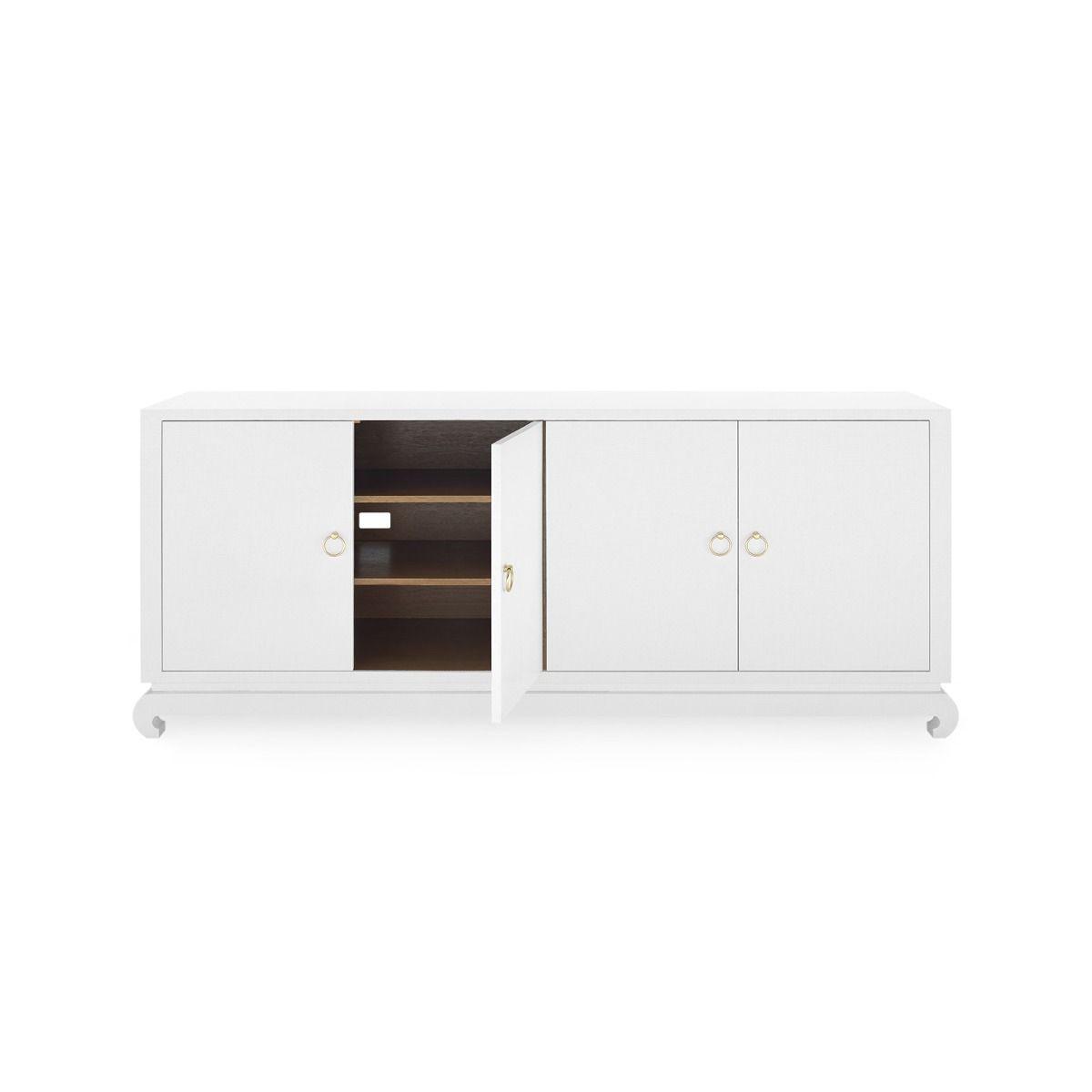 Meredith Extra Large 4-Door Cabinet, White - Maison Vogue