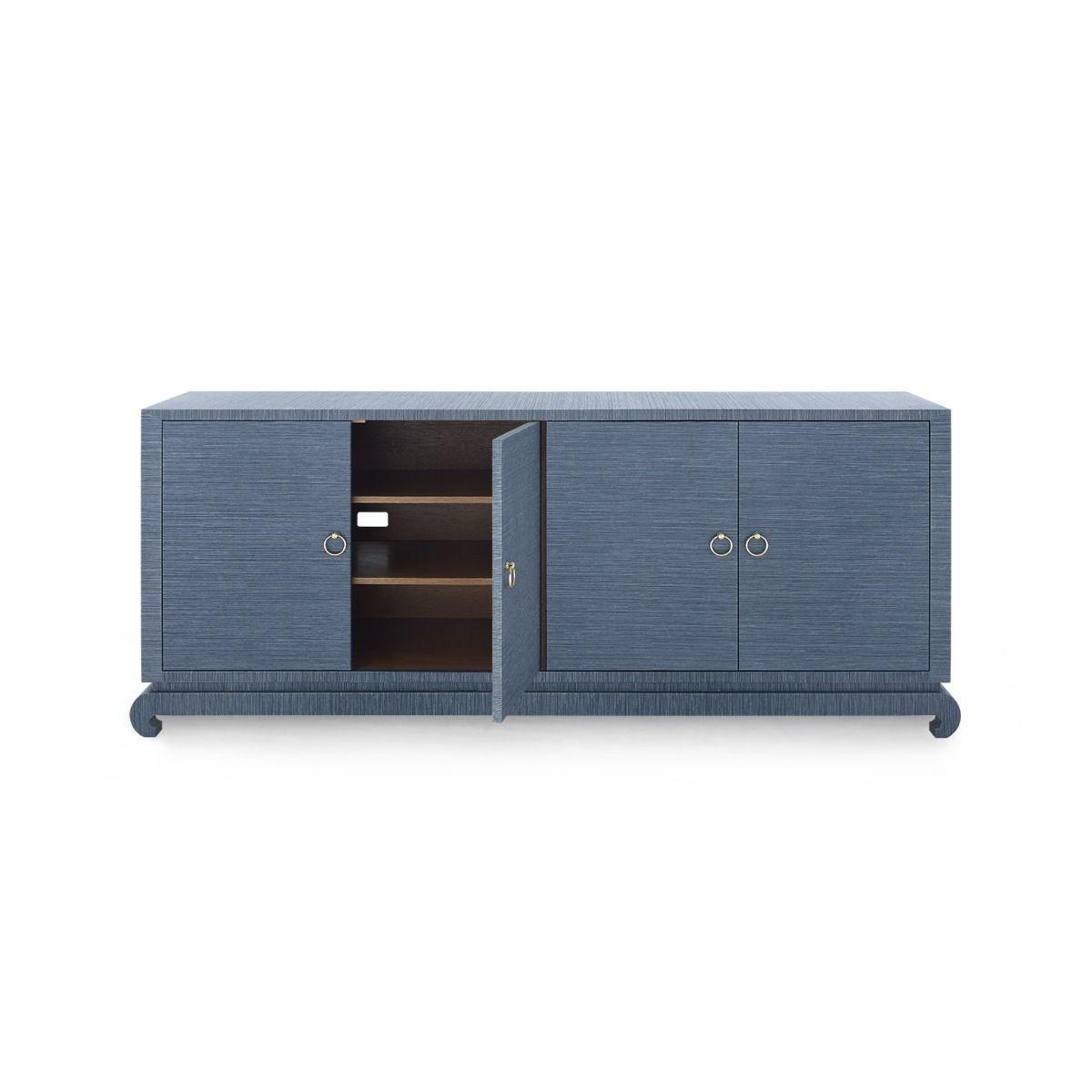 Meredith Extra Large 4-Door Cabinet, Navy Blue - Maison Vogue