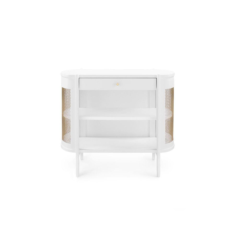 Nadia 1-Drawer Side Table, White - Maison Vogue